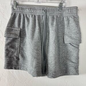 Target Wild Fable Sweat Shorts Heather Marled Grey Cargo Side Pocket Tie Waist